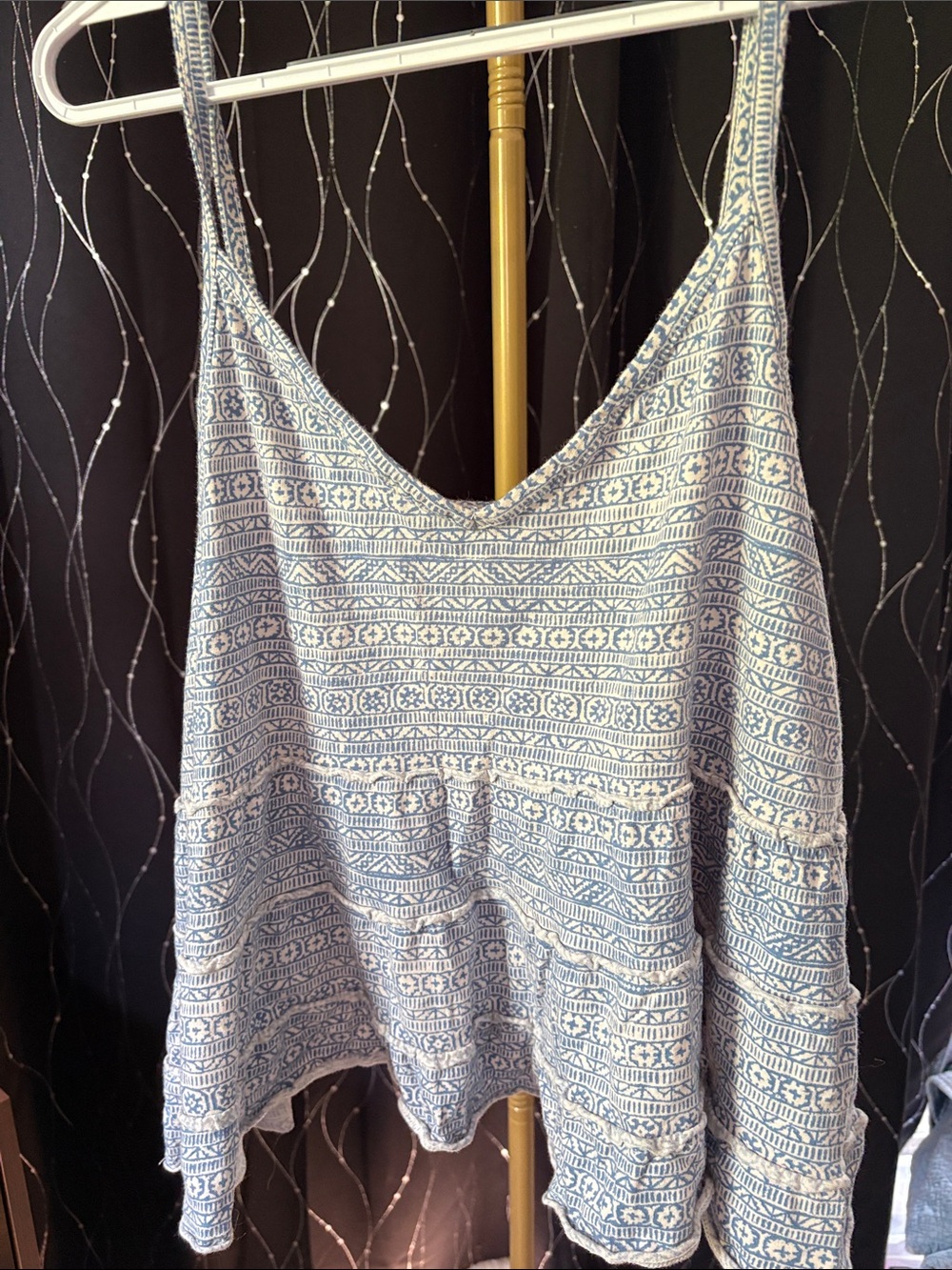 XXL AE Babydoll - Light Blue Printed Camisole Tank Top